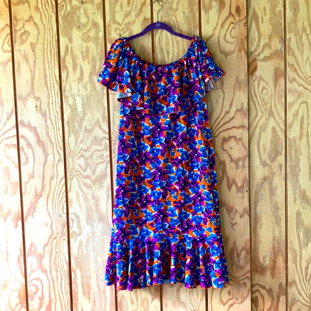 Floral LuLaRoe off the shoulder dress